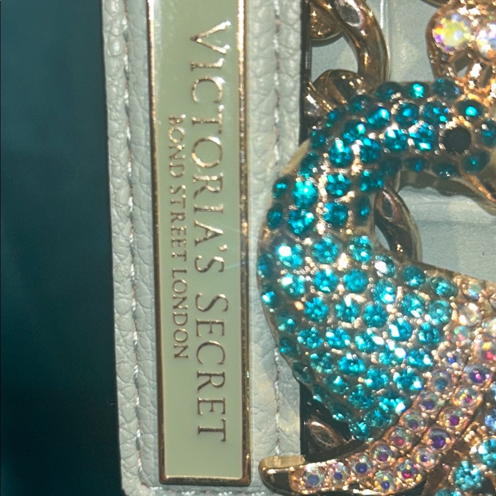 Victoria's Secret Blue Shoulder Bag w/bonus bag charm & compact mirror - Picture 3 of 9